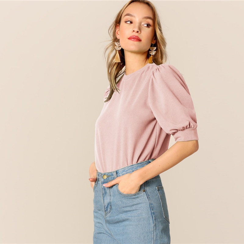 Women's Casual Style Puff Sleeve Blouse